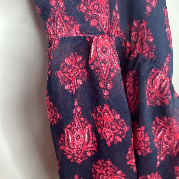 Lucky Brand Women's Blue & Pink Print Button-Down Sleeveless Maxi Dress sz Small - Picture 6 of 13